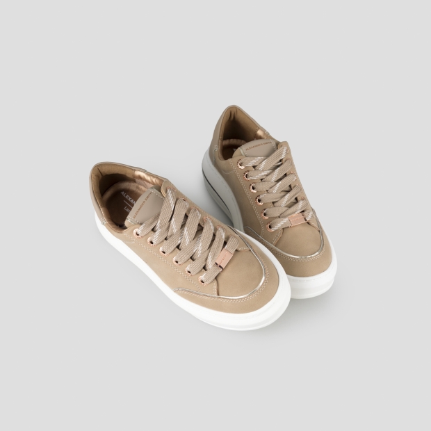 Sneakers Alexander Smith lancaster woman in cognac suede and rubberized leather heel - 2