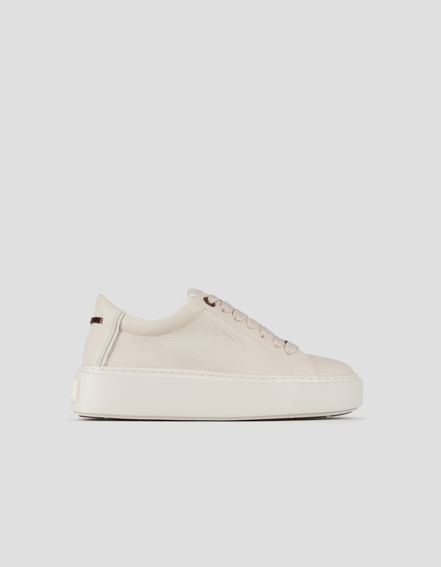 Sneakers Alexander Smith london woman in beige tumbled leather and beige sole - 1