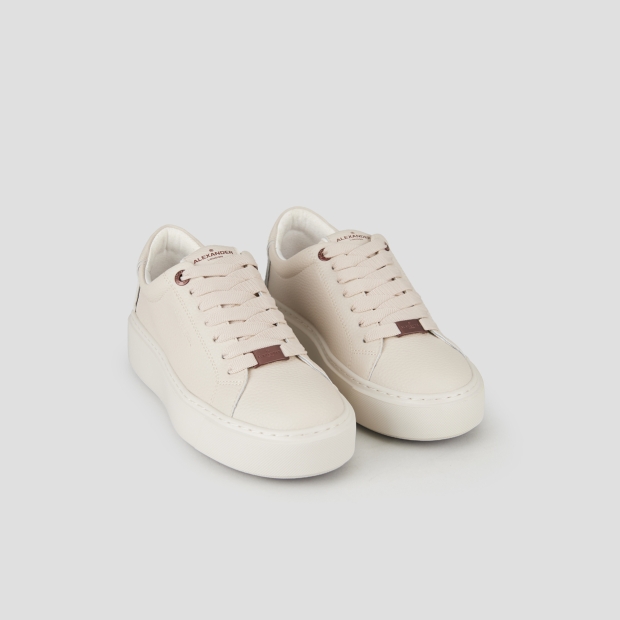 Sneakers Alexander Smith london woman in beige tumbled leather and beige sole - 4