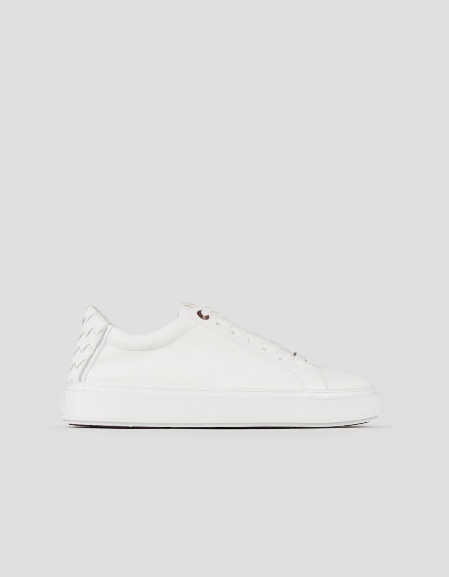 Sneakers Alexander Smith london man in white leather and woven leather back - 1