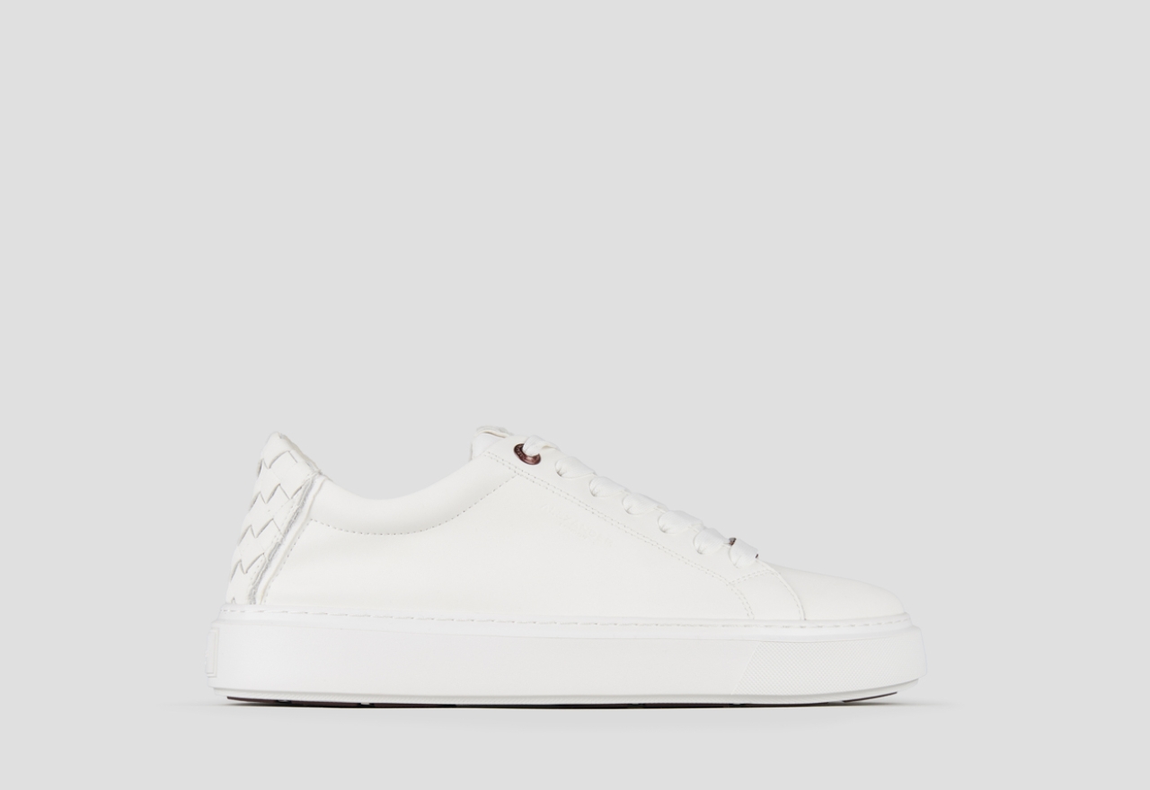 Sneakers Alexander Smith london man in white leather and woven leather back - 1
