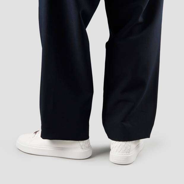 Sneakers Alexander Smith london man in white leather and woven leather back - 2