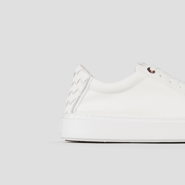 Sneakers Alexander Smith london man in white leather and woven leather back - 3