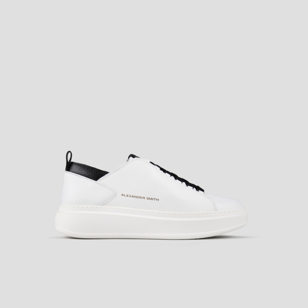 Sneakers Alexander Smith wembley man deconstructed in white tumbled leather and black details - 1