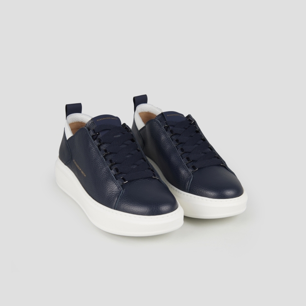 Sneakers Alexander Smith wembley man deconstructed in blue tumbled leather and white details - 4