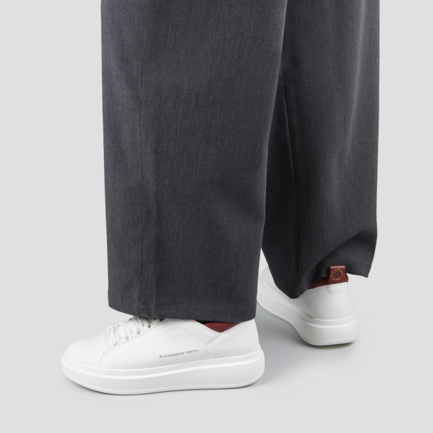 Sneakers Alexander Smith wembley man high frequency in white nappa leather and red details - 2