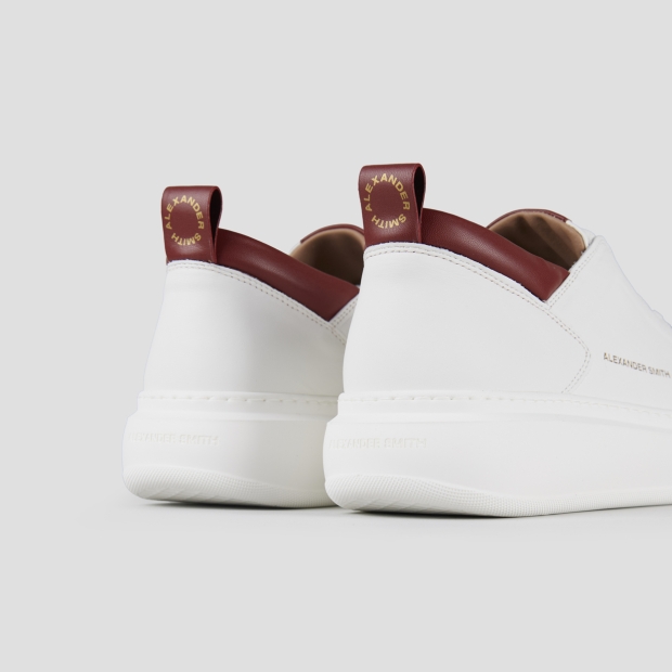Sneakers Alexander Smith wembley man high frequency in white nappa leather and red details - 5