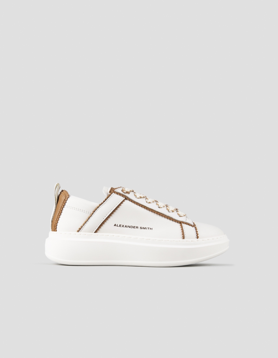 Sneakers Alexander Smith wembley woman deconstructed in white leather and brown details - 1