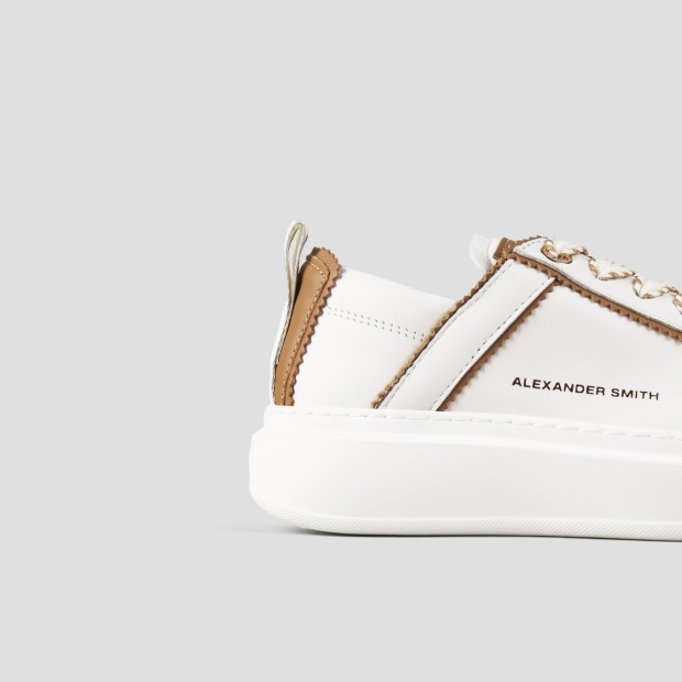 Sneakers Alexander Smith wembley woman deconstructed in white leather and brown details - 3
