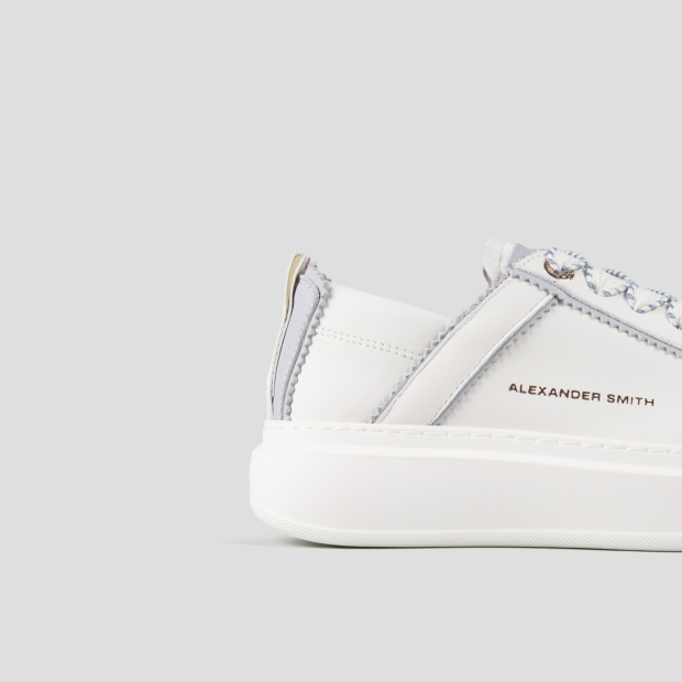 Sneakers Alexander Smith wembley woman deconstructed in white leather and azure details - 3