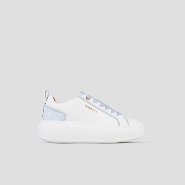 Sneakers Alexander Smith stone woman in white with cracklè azure back - 1