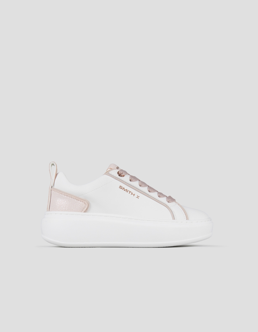 Sneakers Alexander Smith stone woman in white with cracklè rose back - 1