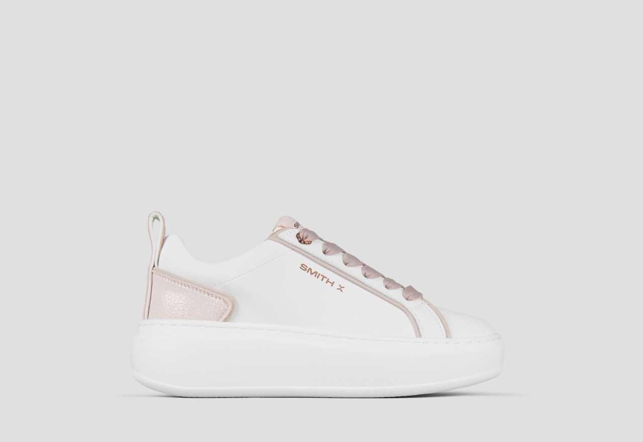 Sneakers Alexander Smith stone woman in white with cracklè rose back - 1