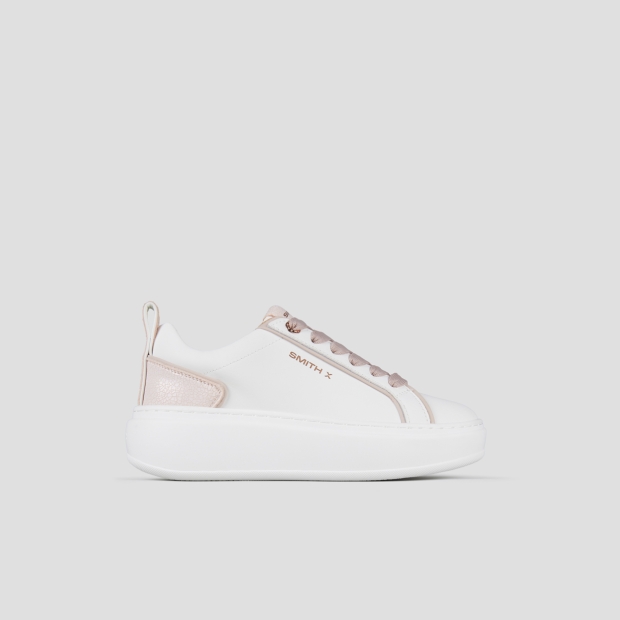Sneakers Alexander Smith stone woman in white with cracklè rose back - 1