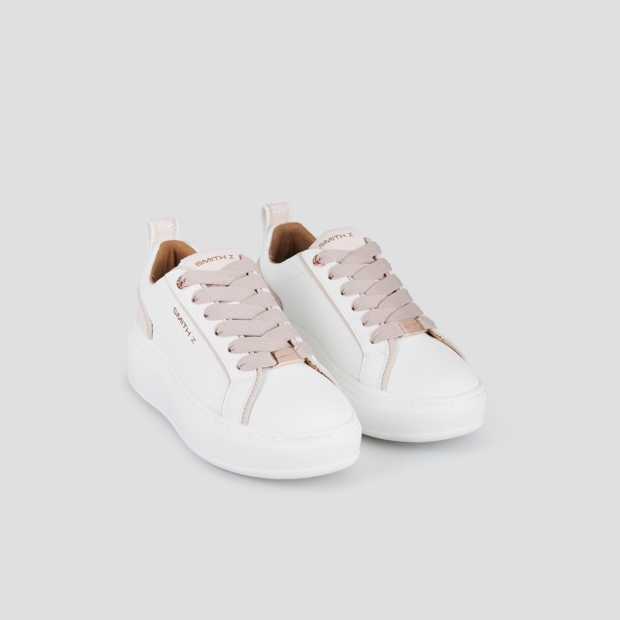 Sneakers Alexander Smith stone woman in white with cracklè rose back - 4