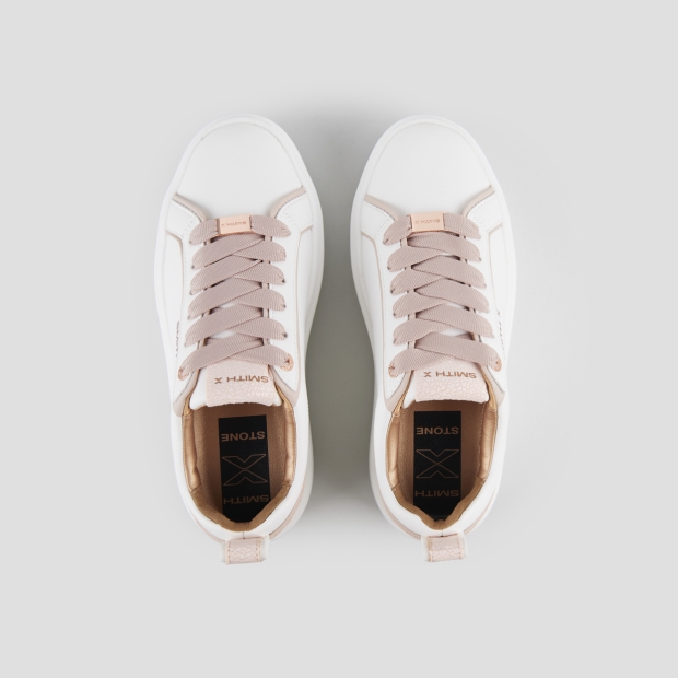 Sneakers Alexander Smith stone woman in white with cracklè rose back - 6