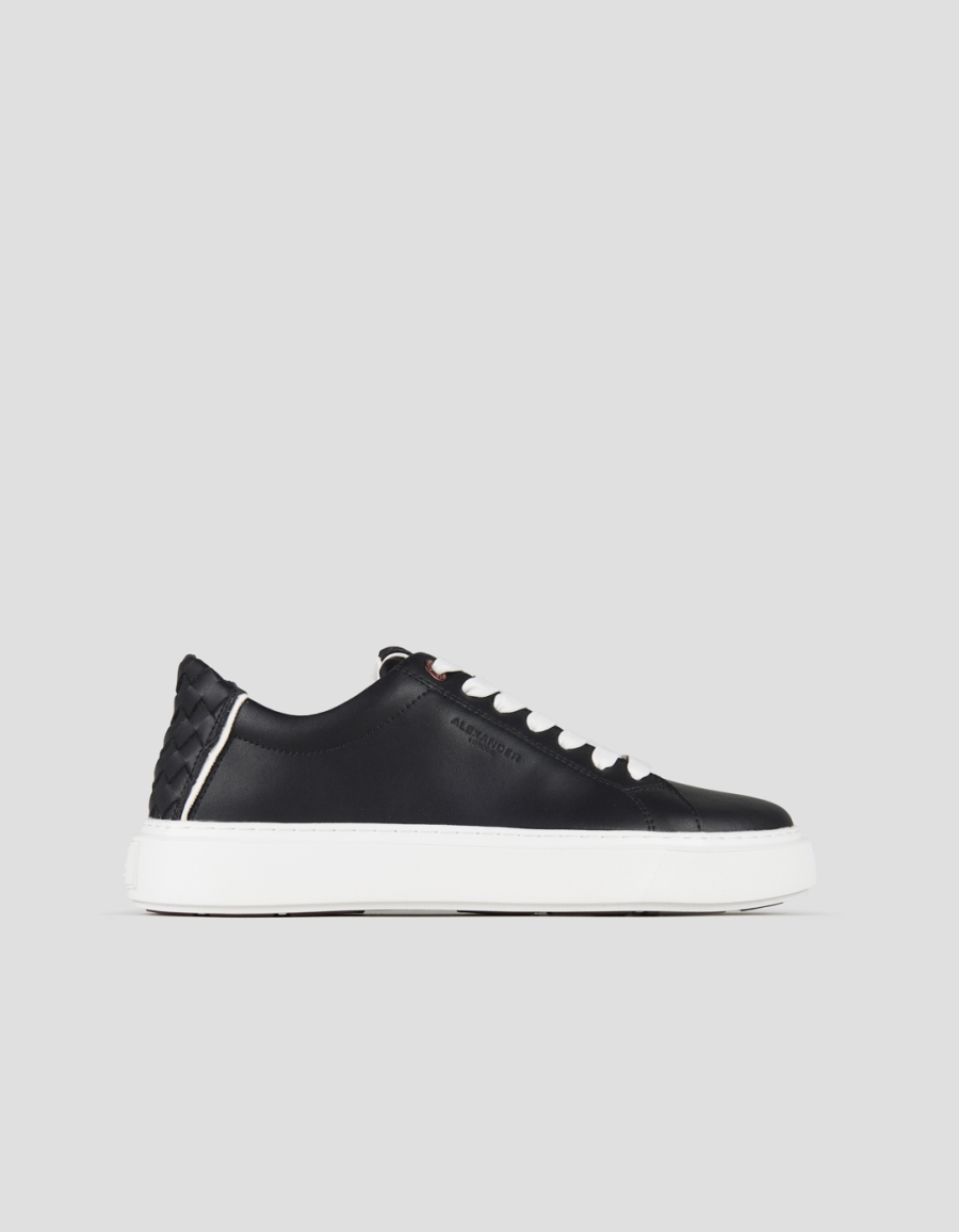 Sneakers Alexander Smith london man in black leather and woven leather back - 1