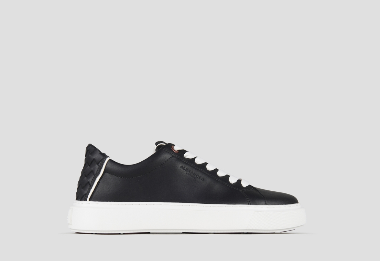 Sneakers Alexander Smith london man in black leather and woven leather back - 1