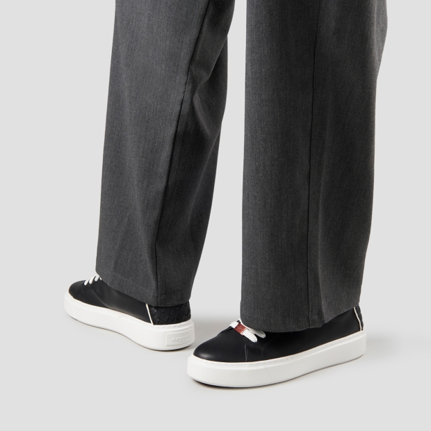 Sneakers Alexander Smith london man in black leather and woven leather back - 2