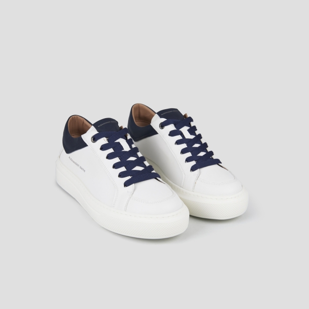 Sneakers Alexander Smith regent man in white goat leather and blue details - 4
