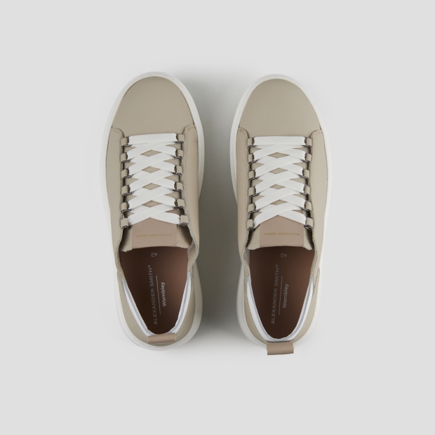 Sneakers Alexander Smith wembley man deconstructed in ivory tumbled leather and white details - 6