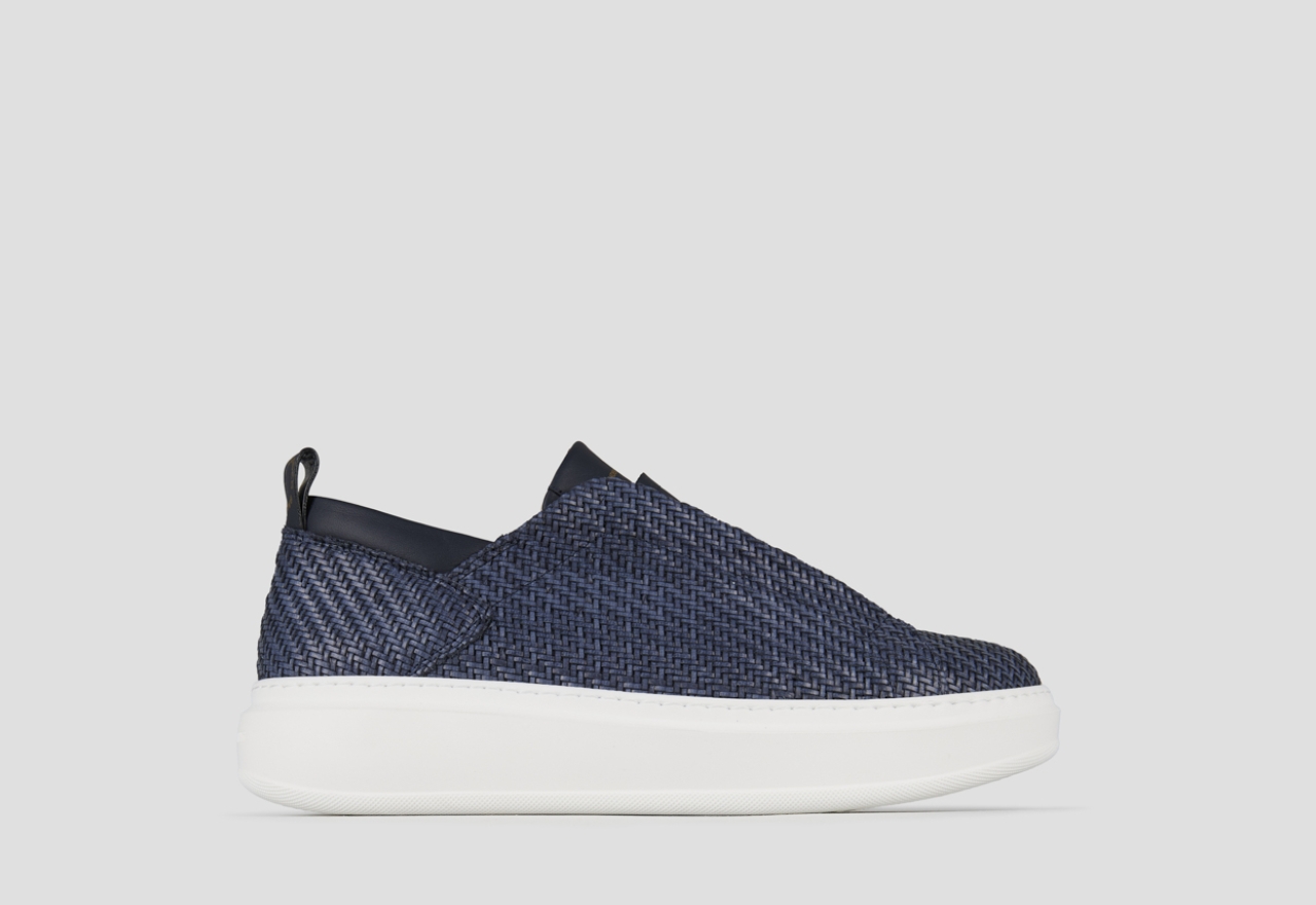 Sneakers Alexander Smith wembley slip-on man in blue woven leather - 1