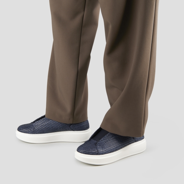 Sneakers Alexander Smith wembley slip-on man in blue woven leather - 2