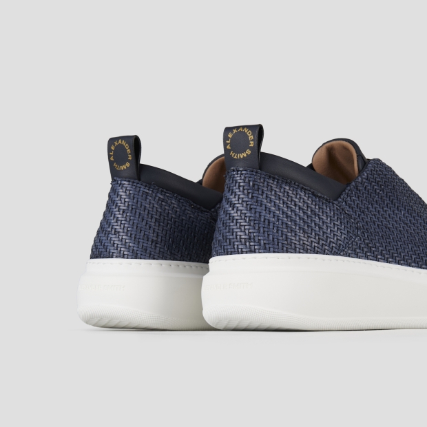 Sneakers Alexander Smith wembley slip-on man in blue woven leather - 5