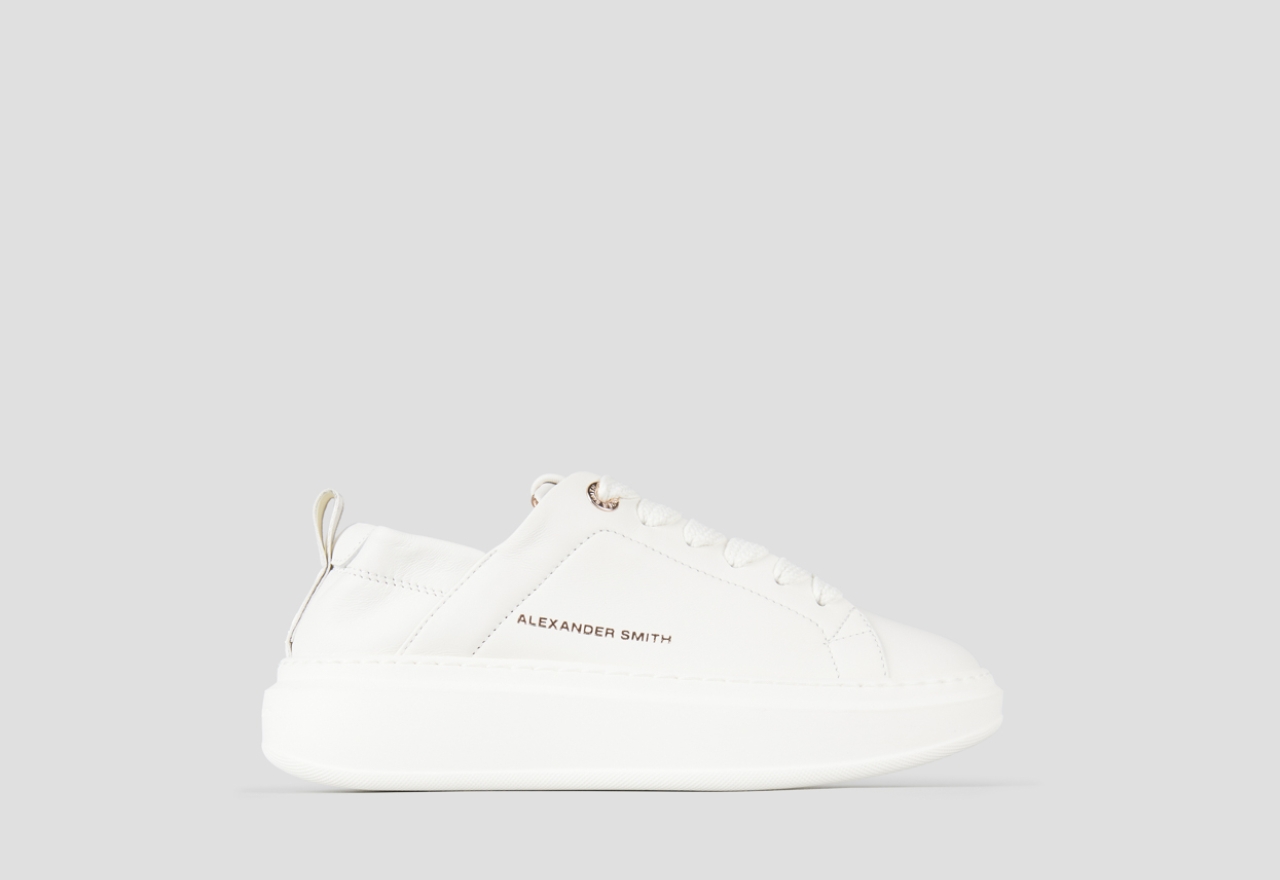 Sneakers Alexander Smith wembley woman in white nappa leather and ruched back - 1