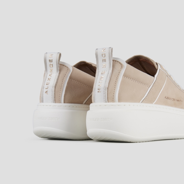 Sneakers Alexander Smith wembley high woman in beige suede and details in white leather - 5