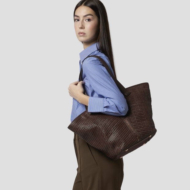 Sneakers Alexander Smith lauren large shoulder bag in brown woven - 2