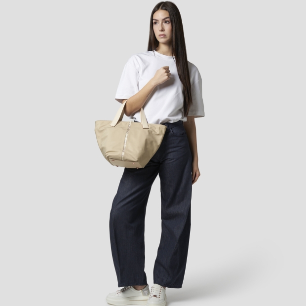 Sneakers Alexander Smith lauren medium handbag with shoulder strap in sand nylon - 7