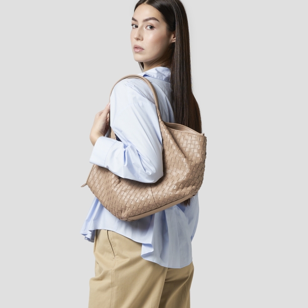 Sneakers Alexander Smith rachel medium shoulder bag in camel woven leather - 2