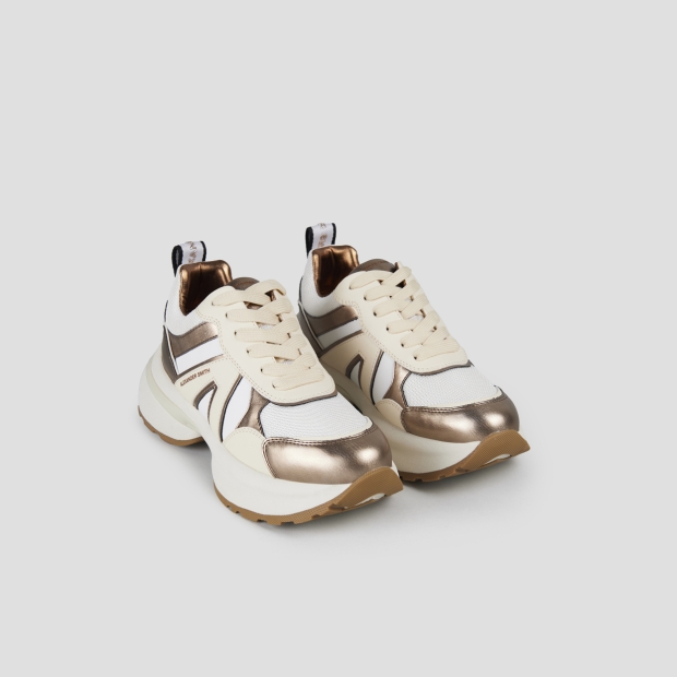 Sneakers Alexander Smith victoria woman in leather and mesh and details in copper laminated - 4
