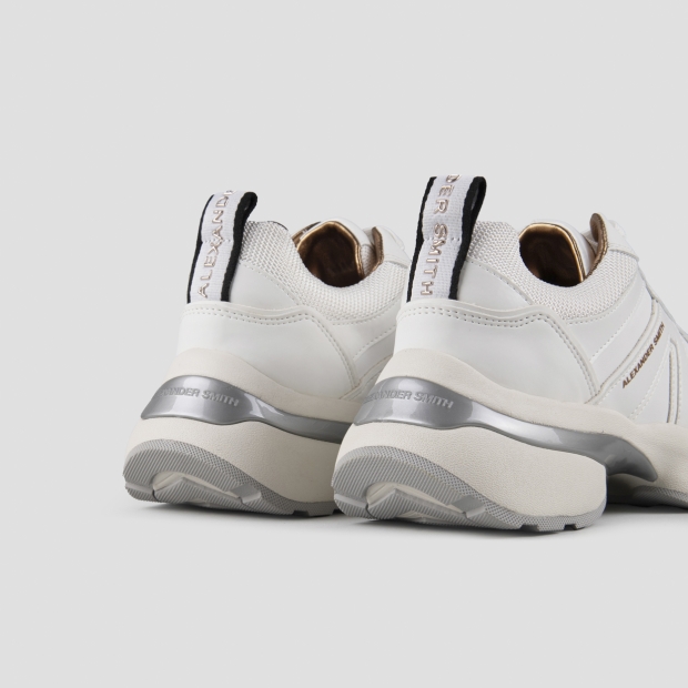 Sneakers Alexander Smith victoria woman in white leather with details in mesh and suede - 5