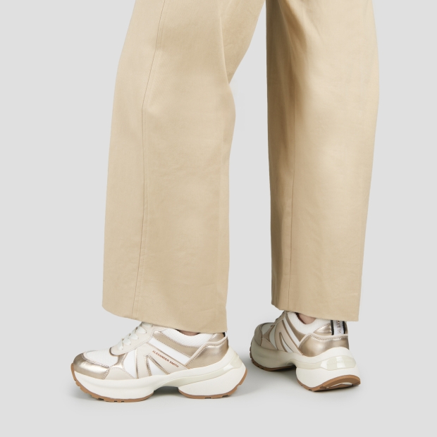 Sneakers Alexander Smith victoria woman in leather and mesh and details in gold laminated - 2
