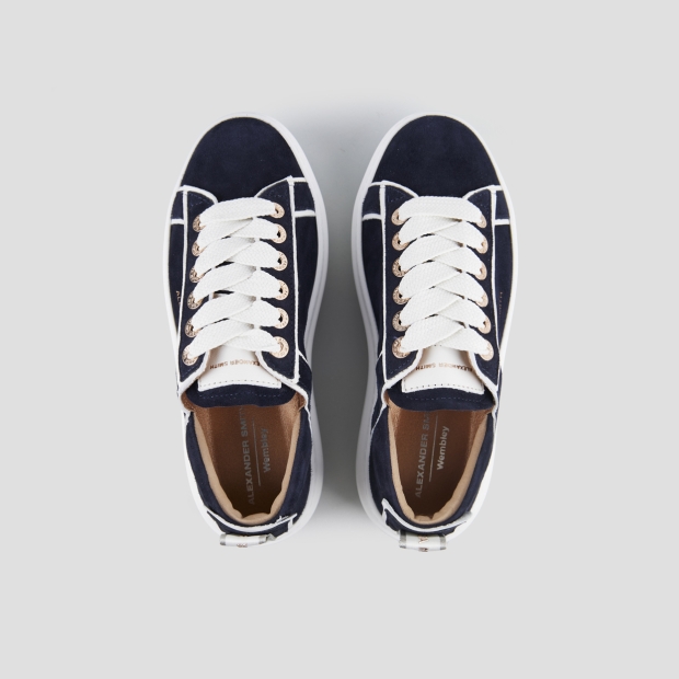 Sneakers Alexander Smith wembley high woman in blue suede and details in white leather - 6