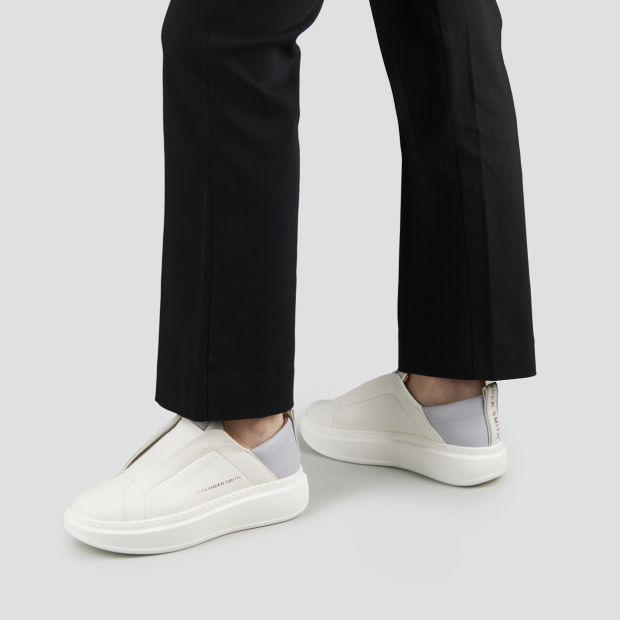 Sneakers Alexander Smith wembley slip-on woman in white leather and azure back - 2