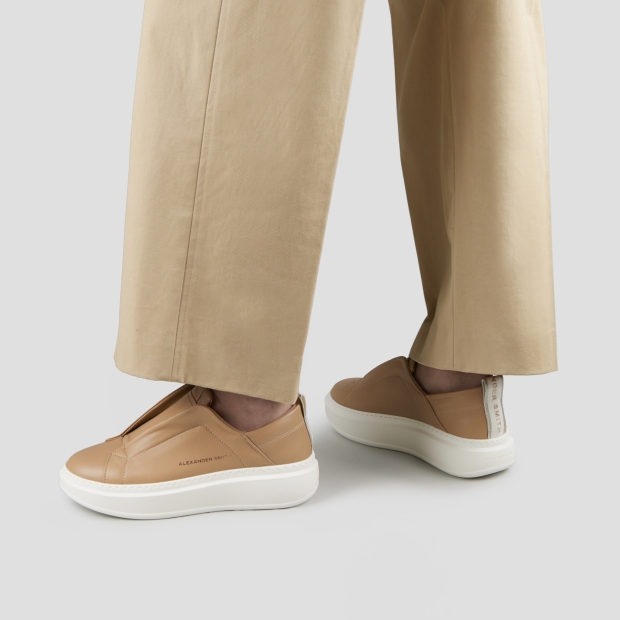 Sneakers Alexander Smith wembley slip-on woman in beige leather - 2