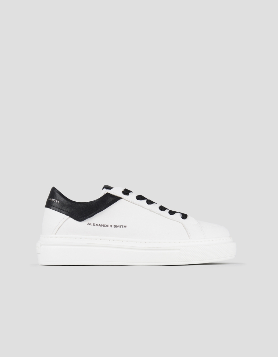 Sneakers Alexander Smith regent man in white goat leather and black details - 1