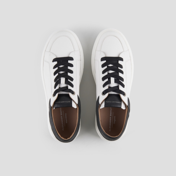 Sneakers Alexander Smith regent man in white goat leather and black details - 6