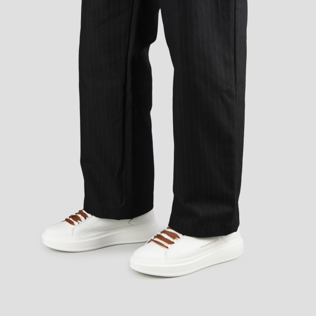 Sneakers Alexander Smith wembley man high frequency in white nappa leather and brown details - 2