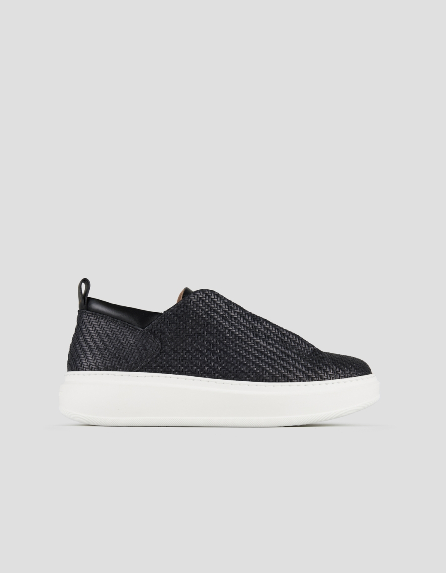 Sneakers Alexander Smith wembley slip-on man in black woven leather - 1