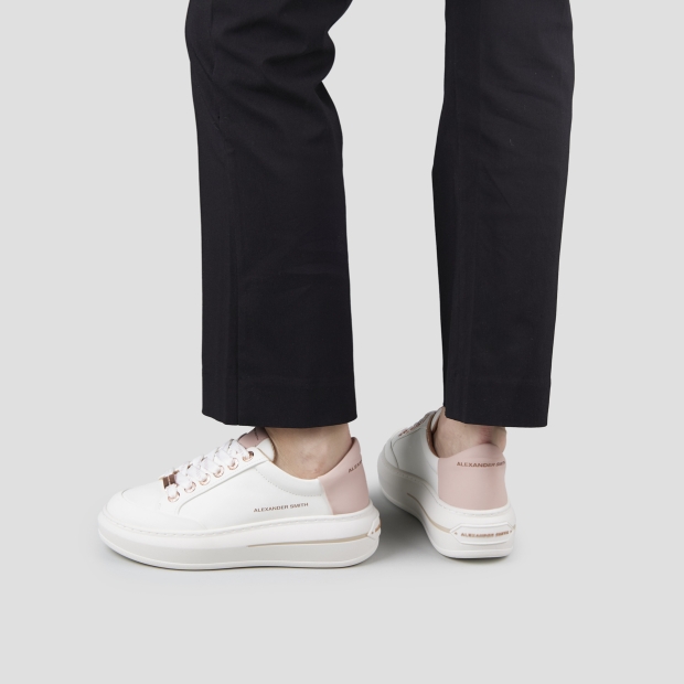 Sneakers Alexander Smith lancaster woman in white leather and rose back - 2