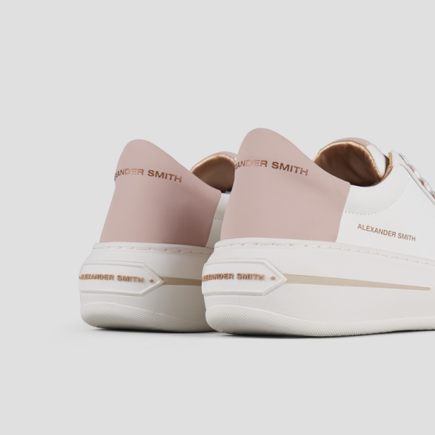 Sneakers Alexander Smith lancaster woman in white leather and rose back - 5