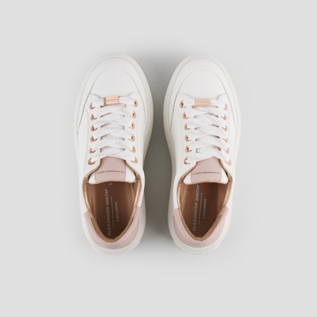 Sneakers Alexander Smith lancaster woman in white leather and rose back - 6