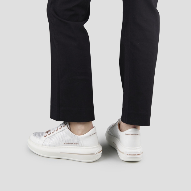 Sneakers Alexander Smith lancaster woman in white leather with laminated inserts - 2