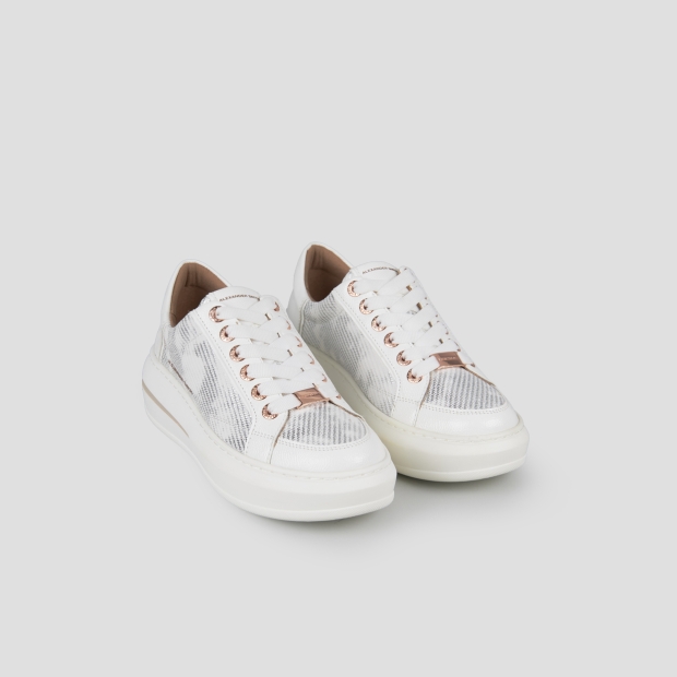 Sneakers Alexander Smith lancaster woman in white leather with laminated inserts - 4