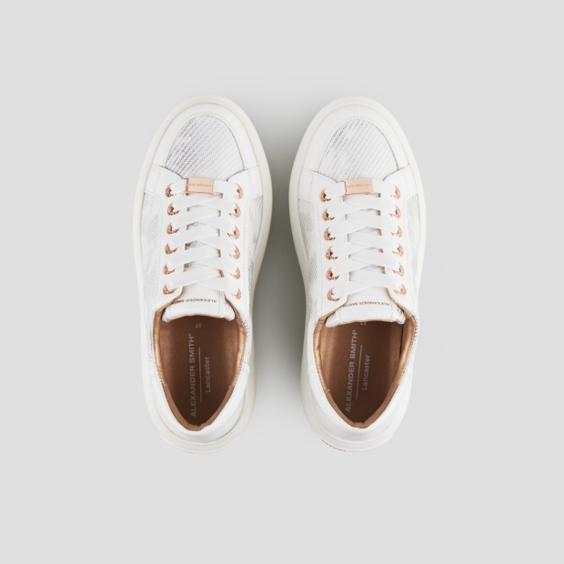 Sneakers Alexander Smith lancaster woman in white leather with laminated inserts - 6