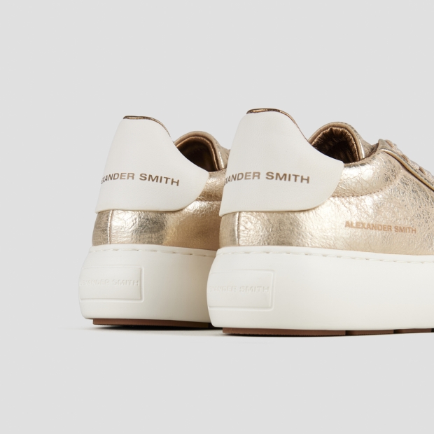 Sneakers Alexander Smith soho woman in gold wrinkly laminated leather - 5